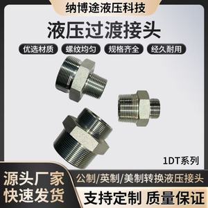 Raccord droit Naboto en acier au carbone zingué, raccords hydrauliques filetés, filetage extérieur conique britannique - Product Image 5