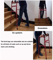 Déambulateur pliant léger en aluminium pour l'assistance à la marche et la montée d'escaliers, modèle standard