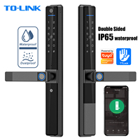 Cerradura Inteligente Delgada con Teclado Digital, Ttlock Tuya Wifi, de Aluminio para Puerta, con Huella Dactilar, Doble Cara, Impermeable