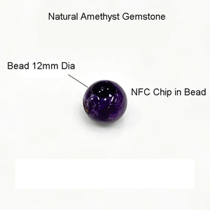 Perline NFC in <span class=keywords><strong>Giada</strong></span> Naturale e Ametista Ntag213 per Braccialetti con Condivisione Sociale Intelligente e Link al Sito Web per Contatti Aziendali - Product Image 1