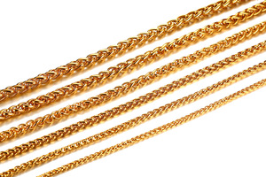 Của nam giới hip-hop lấy cảm hứng từ mạ vàng thép không gỉ liên kết Chuỗi vòng cổ dày giỏ hoa Ins Keel chuỗi Áo len chuỗi - Product Image 6