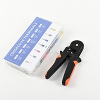Kit complet d'outils de sertissage en acier HSC8 avec embouts assortis, pinces à cliquet robustes de qualité industrielle + connecteurs européens pour fils