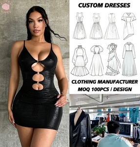 Women Crocodile Faux Leather <b>Mini</b> Dress Spaghetti Strap V Neck Cutout Heart Metal Ring Bodycon Club Party <b>Black</b> Short Dresses - Product Image 1