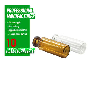 Clear Amber Glass Vials <b>Bottle</b> With <b>Plastic</b> Cap for Liquid and Powder Packing Amber Glass Vials for Medicine - Product Image 4