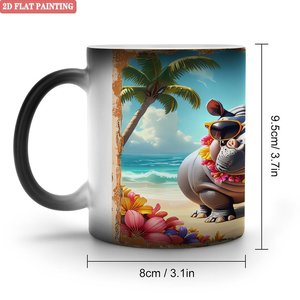 Tasse Magique Noire Givrée 11oz en Céramique à Changement de Couleur Activé par la Chaleur – Cadeau Nouveauté Tendance - Product Image 1