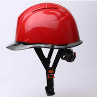 Casque de sécurité HBC de haute qualité, en gros, personnalisé, pas cher, en ABS rouge, respirant, pour les travailleurs