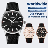 Montre-bracelet homme SKMEI 9303 avec bracelet en tissu raffiné pour la célébration d'équipe, affichage date et jour, expédition en gros pour usage décontracté, agent de vente