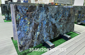 Dalles <span class=keywords><strong>de</strong></span> marbre en labradorite <span class=keywords><strong>bleue</strong></span> <span class=keywords><strong>de</strong></span> Lemuria Newstar, <span class=keywords><strong>pierre</strong></span> naturelle, polies, modernes, imperméables, pour la décoration intérieure d'hôtels - Product Image 2
