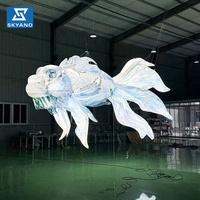 Décoration géante gonflable lumineuse en forme de poisson de dessin animé Frozen pour scène, célébrations et événements commerciaux
