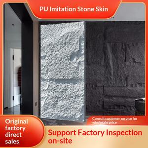 Tuile de revêtement mural en pierre artificielle légère en cuir PU, imitation champignon, ardoise, fond creux, briques - Product Image 1