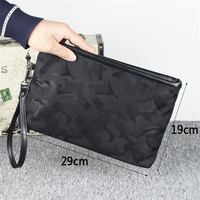 Pochette de luxe camouflage en nylon imperméable de haute qualité avec fermeture éclair pour homme