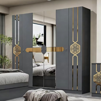 Ensemble de chambre à coucher Runwood de luxe moderne en bois massif, lit double avec rangement et tiroirs pour la maison, l'hôtel, l'appartement ou la villa