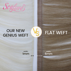 Trame hybride Genius Wefts de luxe, aspect noué à la main, découpable, pour cheveux fins, cheveux vierges slaves, trame invisible sans couture, 100g - Product Image 5