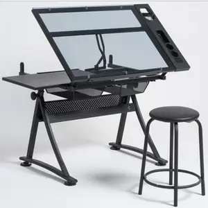 Professional Engineering Drawing Table Art Table Folding Lifting Glass Top Easel Table