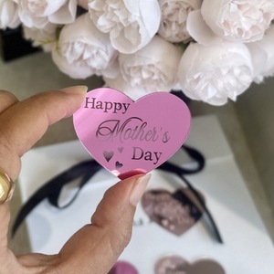 น้ำผึ้งและความหวาน ของตกแต่งเค้กรูปหัวใจอะคริลิค สุขสันต์วันแม่ ท็อปเปอร์คัพเค้ก อุปกรณ์ตกแต่งปาร์ตี้วันแม่ วันสตรี - Product Image 2