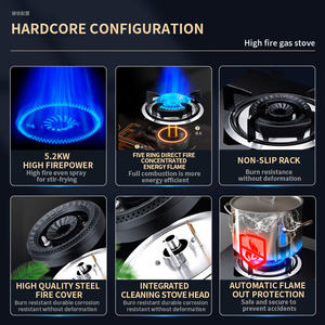 4 Ingebouwde Glazen Gaskookplaat Klasse Energiezuinig Keukenapparaat Voor Thuis Hotel Gebruik Draagbare Installatie Batterij Elektrische - Product Image 4