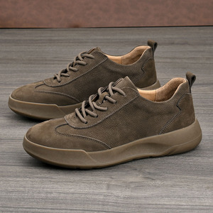 Chaussures bateau rétro en daim pour hommes, bout rond, semelle extérieure en caoutchouc, semelle intermédiaire en EVA, confortables, toutes saisons, usage décontracté - Product Image 1