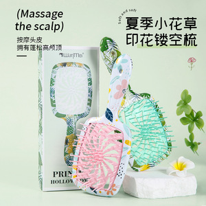 WanMei Printed Hollow <b>Comb</b> With <b>Heat</b> Transfer Design For Scalp Massage And Hair Styling - Product Image 2