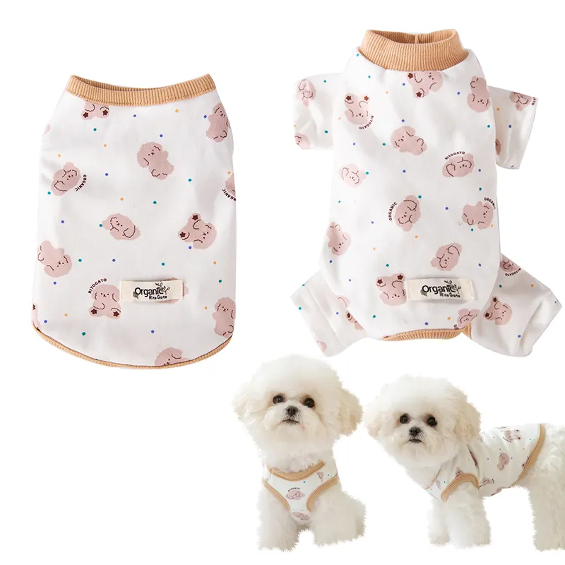 Envío rápido fabricante al por mayor algodón verano primavera mascota chaleco suave transpirable perro ropa lujo mascota vestido ropa