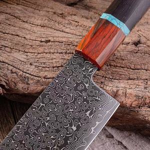 Juego de cuchillos de chef de cocina de Damasco profesional de muy buena calidad con mangos de madera de ébano - Product Image 4