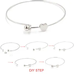 DIY Schmuck Herstellung Edelstahl Schraube Kugel verstellbare Draht Armreif Custom Charm Armband