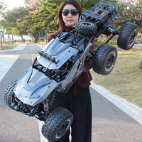Camion RC tout-terrain 6x6 haute vitesse 2,4G 1/8 en alliage, 70 cm, grande taille, avec amortisseurs, pour escalade sur rochers