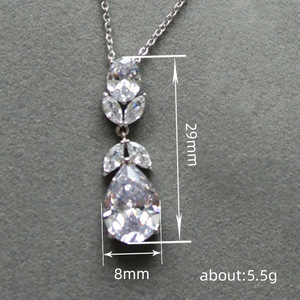 Ensemble de bijoux floraux longs pour femmes, collier et boucles d'oreilles en forme de larme, bijoux de mode - Product Image 4