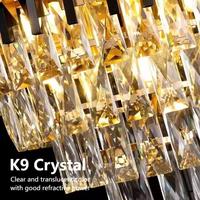 2025 or noir moderne lustre-salon verre K9 cristal grand pendentif lumières lampe salon hôtel luxe lustre en cristal
