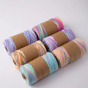 Accessori per macramè corda per Macreme in cotone <span class=keywords><strong>Makrame</strong></span> corda in cotone a torsione singola da 4mm - Product Image 1