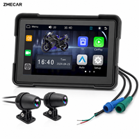 Écran de navigation GPS pour moto de 5 pouces, sans fil, CarPlay, Android Auto, double caméra AHD, IP67, adapté à tous les modèles de moto