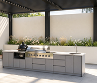 Cuisine Modulaire Autonome Durable pour Espaces Extérieurs – Ensemble d'Armoires Anti-Intempéries pour Aménagement de Villa, Patio et Cour