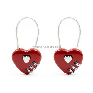Cadenas à combinaison mécanique en forme de cœur pour couple, cadenas en métal pour bagages de gymnastique - Product Image 2