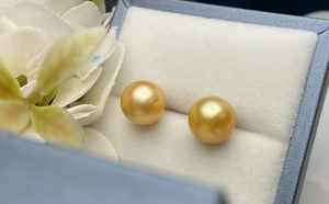 Pendientes de Aro de Oro Sólido de 18K UM Jewelry, Unisex/para Mujer, Clásicos, Finos, para Uso Diario, Regalo de Boda, Aniversario, Fiesta, con Perla de Agua Salada - Product Image 2