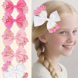 Lazos de Cinta de Grosgrain Rosa con Diseño Dulce y Lindo, Accesorios para el Cabello, Pasadores, Horquillas para Niñas Pequeñas y Bebés - Product Image 1