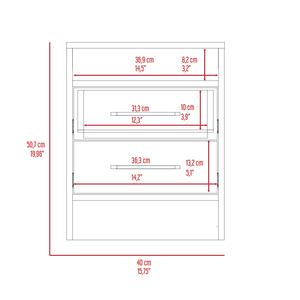 โต๊ะข้างเตียงฟิลาเดลเฟีย 2 ลิ้นชัก ชั้นวางของแบบซ่อน ที่เก็บของในห้องนอน - Product Image 5