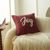 Innermor Santa Christmas 100% Polyester Tissé Brodé Géométrique/À Rayures Plaid Rouge Cadeau Luxe Personnalisé Portable Chambre à Coucher