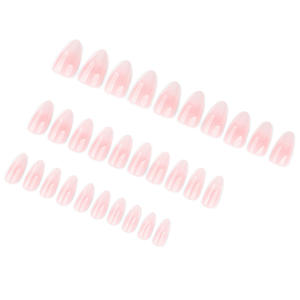 Venta al por mayor francés <span class=keywords><strong>Rosa</strong></span> <span class=keywords><strong>Blanco</strong></span> Ombre prensa <span class=keywords><strong>uñas</strong></span> minimalista forma de almendra ABS puntas de <span class=keywords><strong>uñas</strong></span> artificiales extraíbles de alta calidad para el dedo - Product Image 3