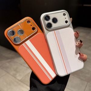 Custodia per Cellulare in Pelle a Righe Design Business per <span class=keywords><strong>iPhone</strong></span> <span class=keywords><strong>13</strong></span> 14 15 16 17 Pro Max con Protezione Laser per <span class=keywords><strong>Fotocamera</strong></span> - Product Image 2