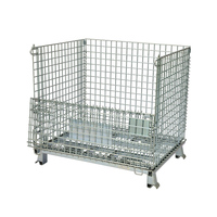 Conteneur en treillis métallique robuste Aceally ACL-W 1200*1000*890mm, capacité de charge 500 kg, pliable, mobile, roues de 5 pouces, galvanisé à chaud