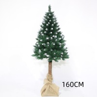 Weißer beflockter Weihnachtsbaum mit Naturholzstamm, verschneiter Kiefer, Jutebasis für Heim-, Hotel- und Einkaufszentrum-Dekoration