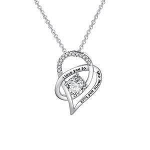 Collar de Regalo con Forma de Corazón de Circonio Aaa de Alta Calidad al por Mayor, Joyería de Lujo para Mujer, Te Amo hasta la Luna y de Regreso - Product Image 1