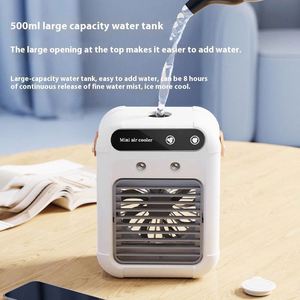 Custom Logo Screen Printed Portable Water Cooled Small Cooling Fan <b>Mini</b> Evaporative Desk Air <b>Cooler</b> Lasting Spray - Product Image 3