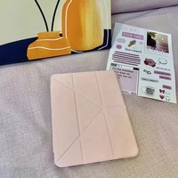 Étui transparent en acrylique PU pliable pour iPad Pro M5 M4 M3 M2 11 pouces, compatible avec les tablettes 8.3/9.7/10.9/11/12.9/13 pouces, avec emplacement pour stylet