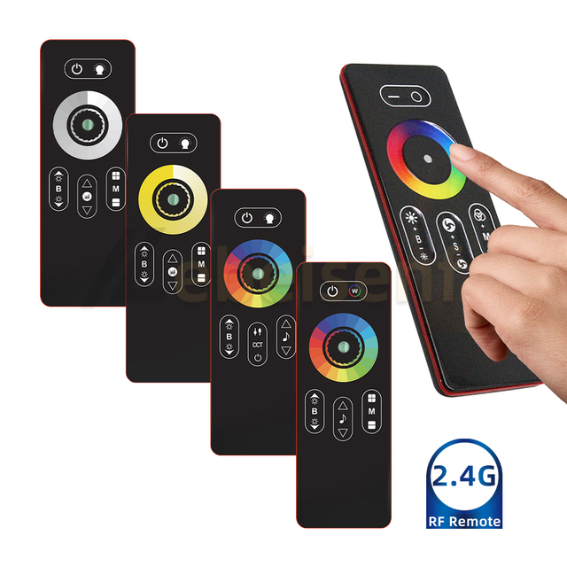 Ultra Thin RF 2.4G Remote Control Full Touch Wireless Dimming for Radio Frequency 2.4Ghz Low Voltage LED Strip Light Controller