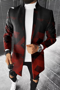 Nouvelle Arrivée Manteau d'hiver élégant pour homme, coupe ajustée, simple boutonnage, col montant, style Peacoat, chaud et élégant - Product Image 2