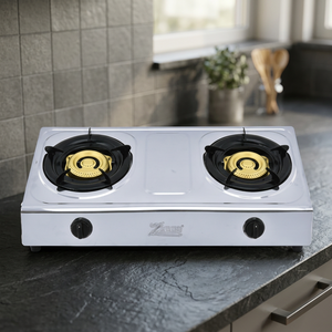 Table de cuisson à gaz 2 brûleurs en acier inoxydable, cuisinière à gaz double pour usage domestique, hôtelier et extérieur, brûleur en fer durable - Product Image 3