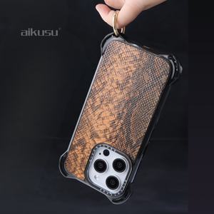 Coque de téléphone pour iPhone, design de luxe, sangle, TPU, PC, cuir, antichoc, pour iPhone 15, 14 Pro, 13 Pro Max - Product Image 1