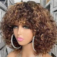 Perruque ondulée entièrement fabriquée à la machine en cheveux humains, vente en gros, perruque en cheveux humains vierges fabriquée à la machine pour femmes