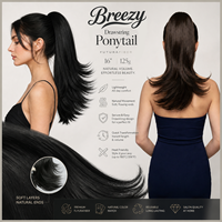 Extensions de cheveux synthétiques en queue de cheval Julianna Wholesale Futura Fiber, résistantes à la chaleur, naturelles, à couches, bouclées, avec cordon de serrage
