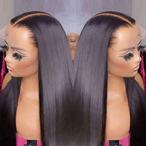 批发13x4 13x6无胶全高清蕾丝正面假发生印度假发处女角质层对齐人发蕾丝假发供应商 - Product Image 1